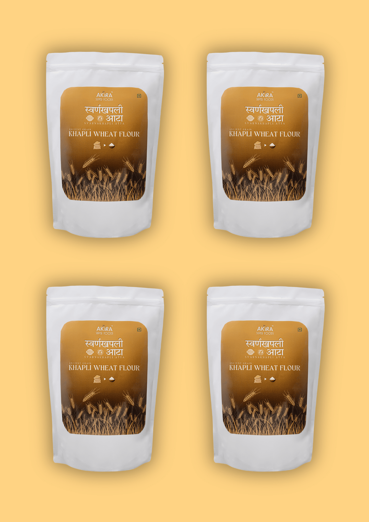 Pack of 4 - Svarnakhapli Atta ( Khapli Wheat Flour ) – 100% Stone-Ground Ancient Grain